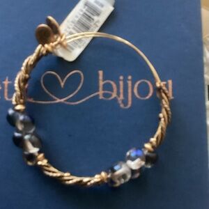 Alex and Ani Gold and Gray Beaded Bracelet Duo